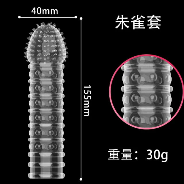 Sleeve - Male Enlargement Penis Extender - Reusable Condom Enhancer Erection Penis