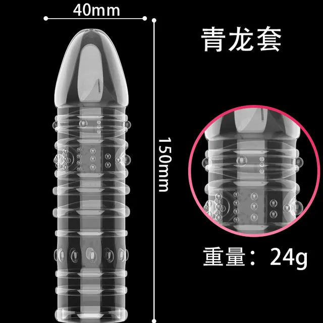 Sleeve - Male Enlargement Penis Extender - Reusable Condom Enhancer Erection Penis