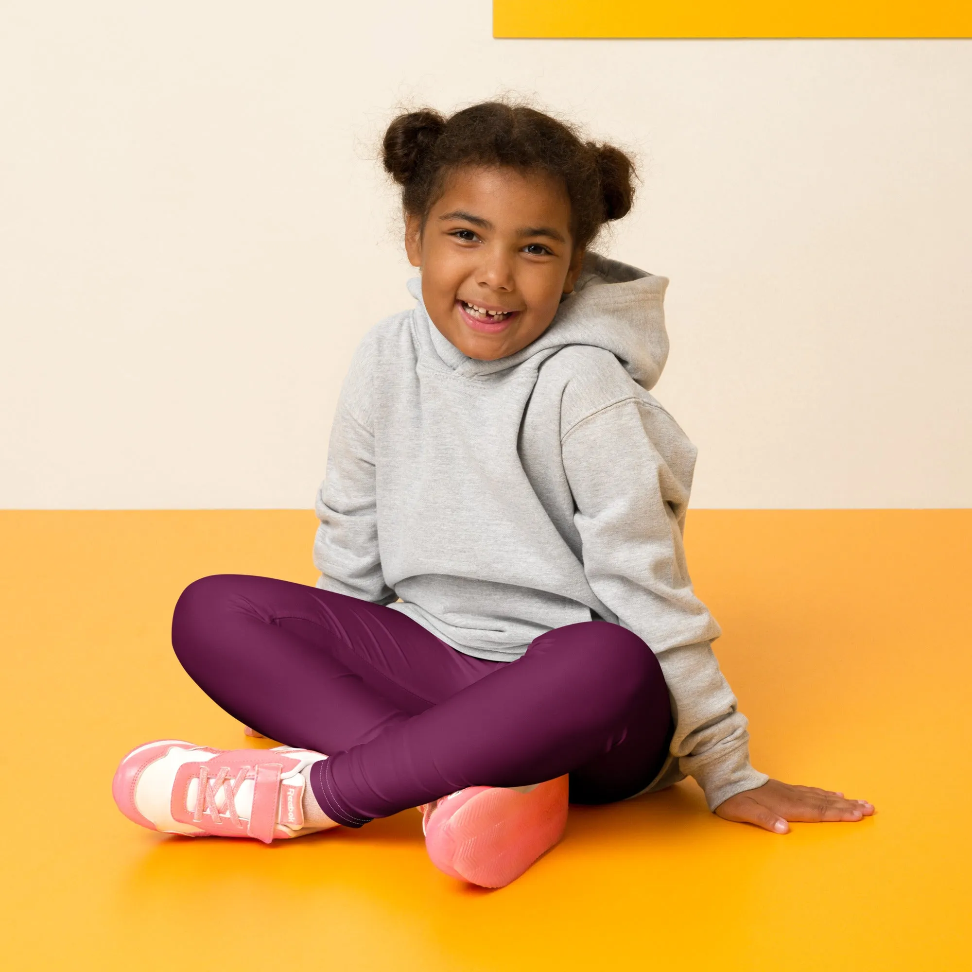 Stay Playful: Solid Color Leggings for Active Girls - Tyrian Purple