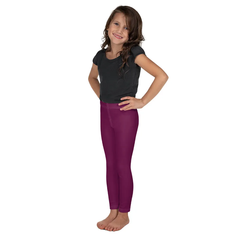 Stay Playful: Solid Color Leggings for Active Girls - Tyrian Purple