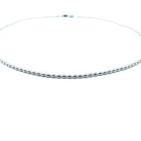 Sterling Silver 16" Oval Pattern Necklace - Waterproof!