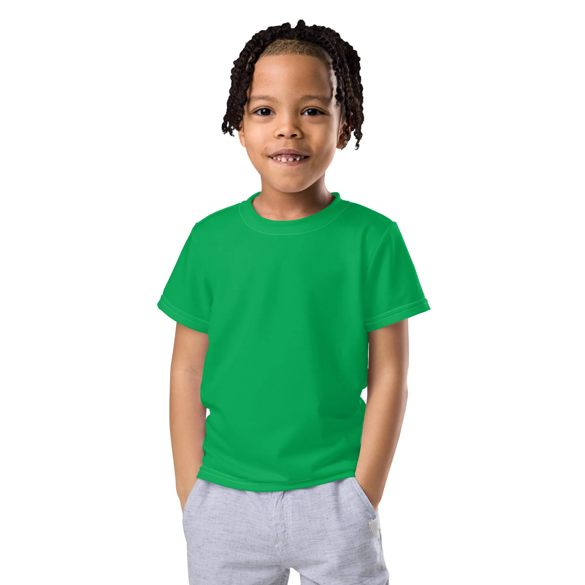 Summer Splash Companion: Boys' Short Sleeve Solid Color Rash Guard - Jade