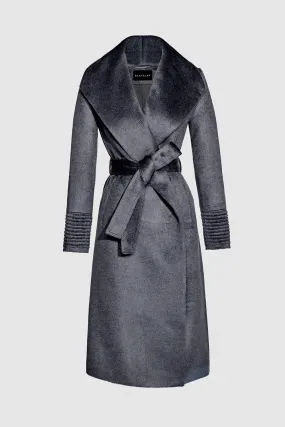 Suri Alpaca Long Shawl Collar Wrap Coat