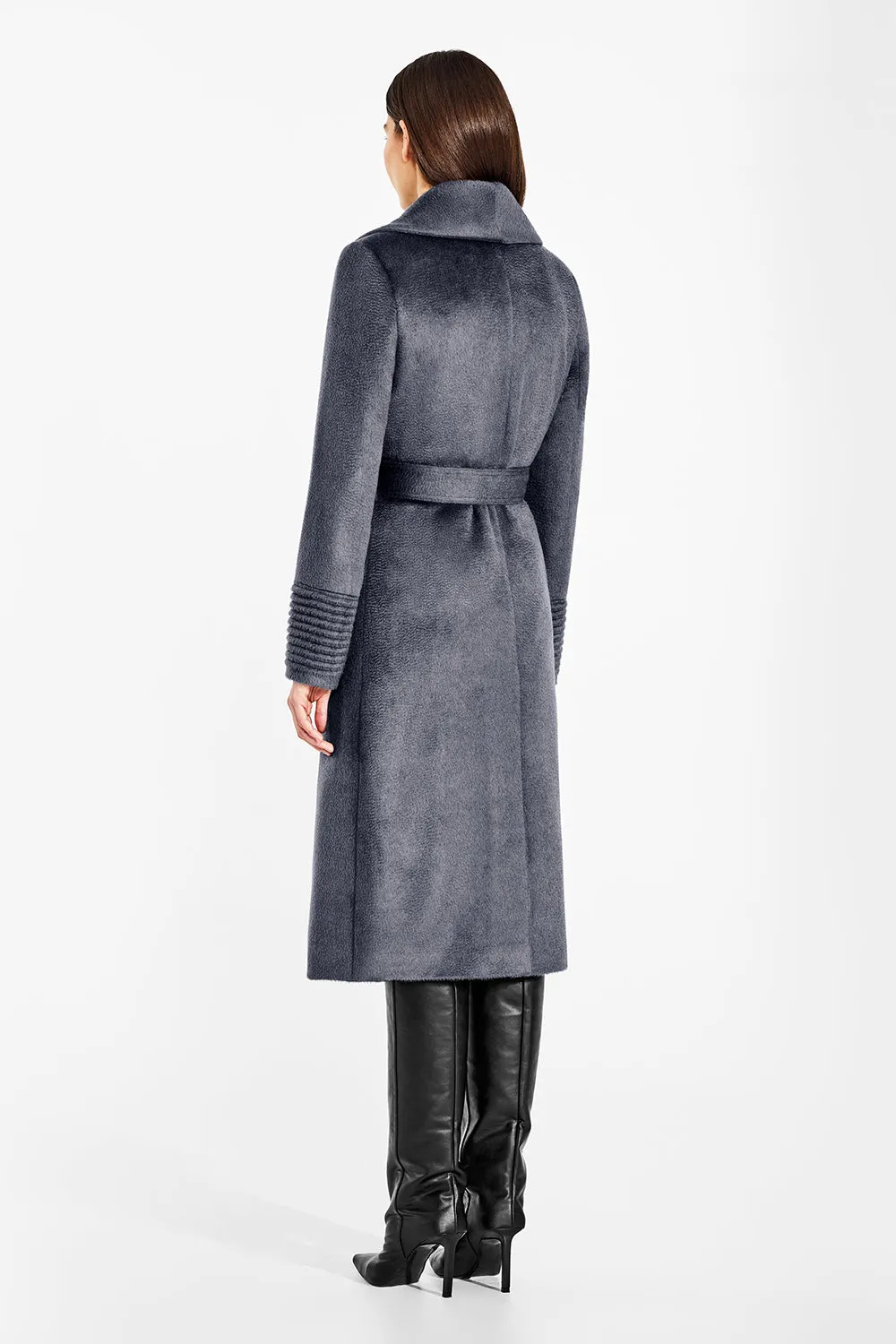 Suri Alpaca Long Shawl Collar Wrap Coat