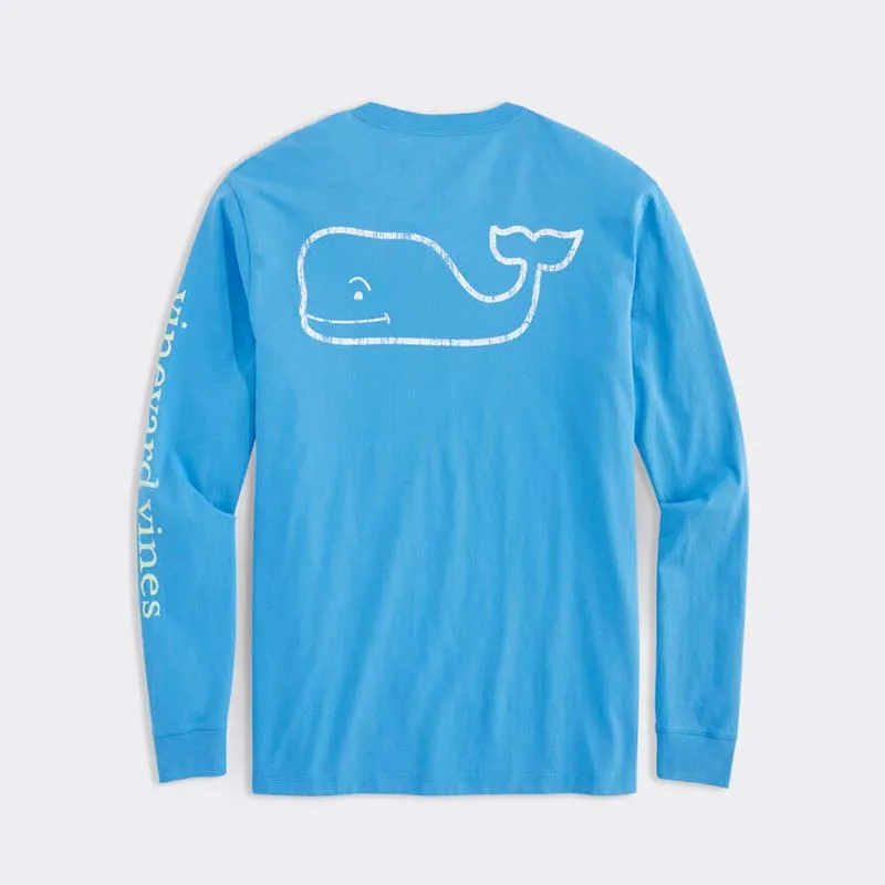 Two Tone Vintage Whale Pocket Long Sleeve T-Shirt