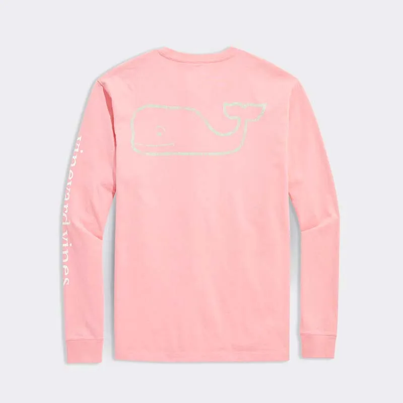 Two Tone Vintage Whale Pocket Long Sleeve T-Shirt