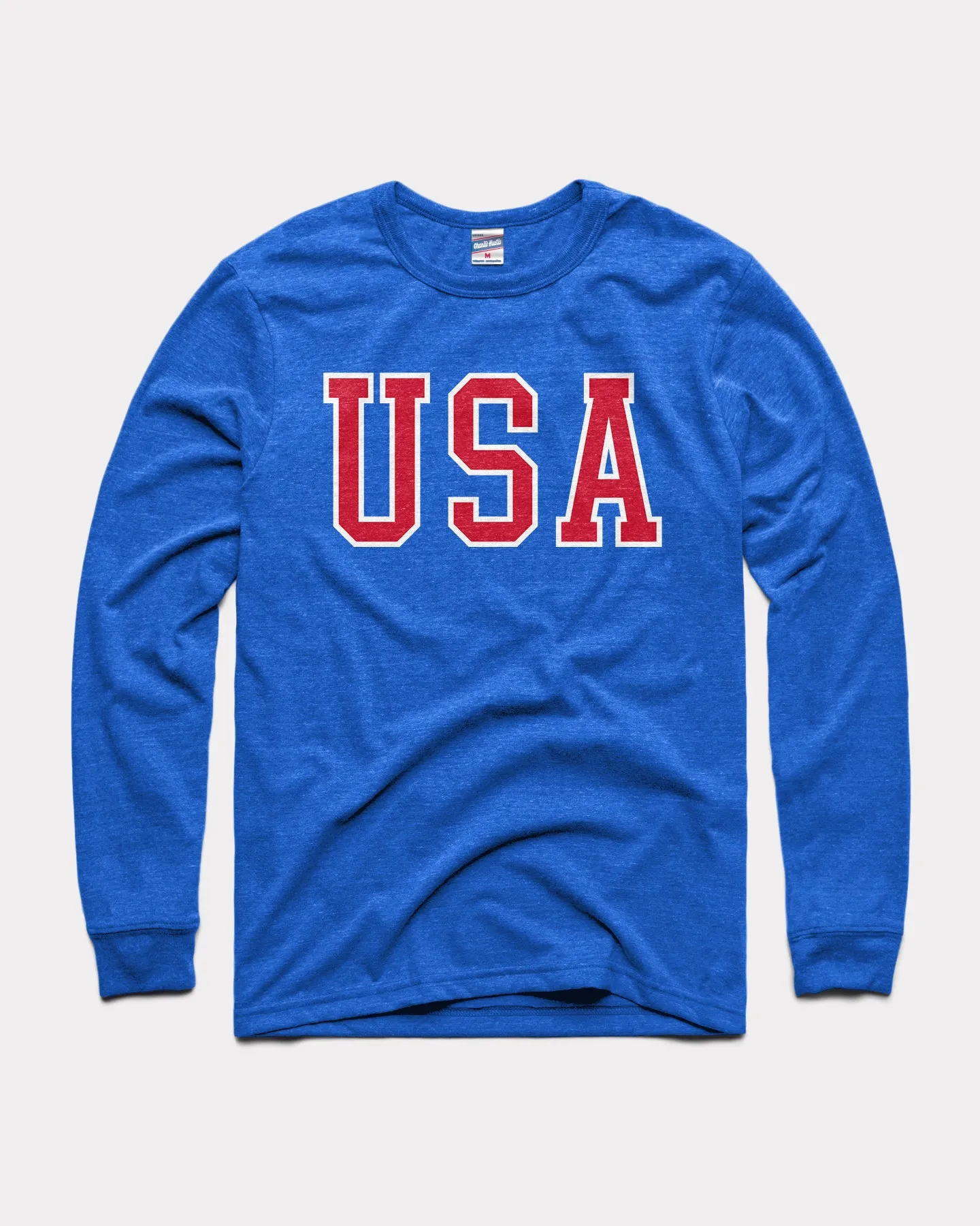 USA Block Letters Royal Long Sleeve T-Shirt