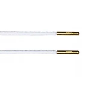 White Rope Lace - Gold Metal Aglet