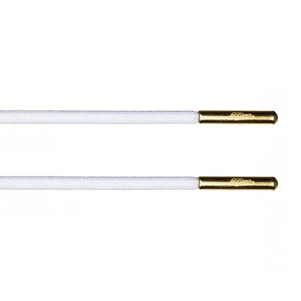 White Rope Lace - Gold Metal Aglet