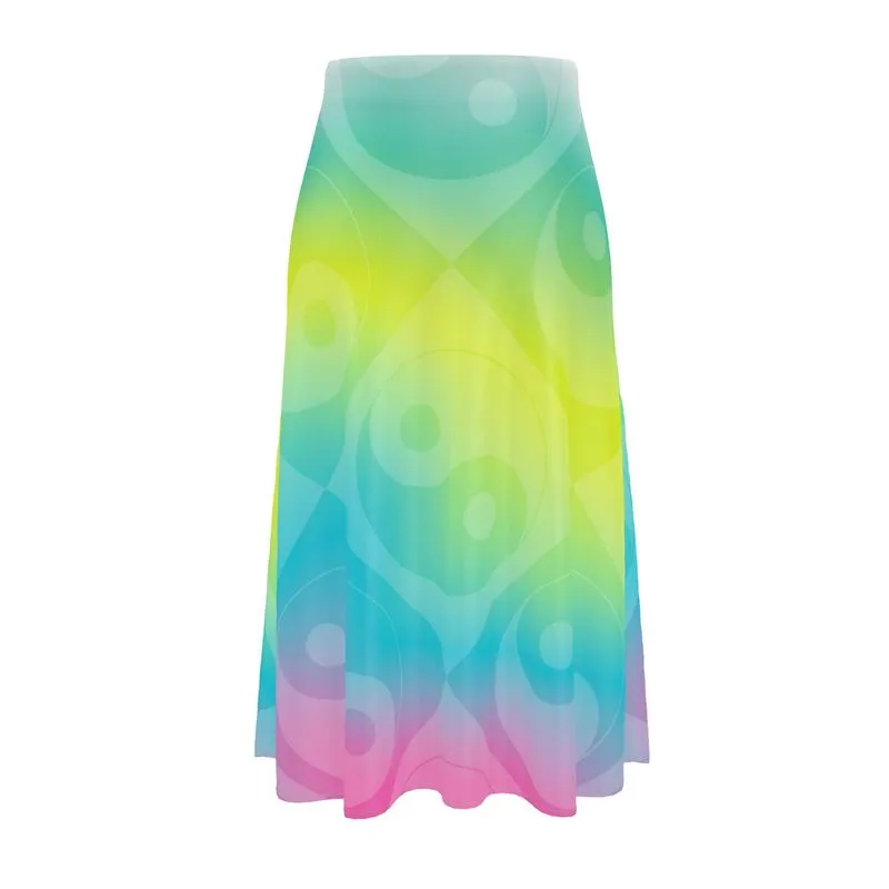 Yin & Yang Ombre Midi Skirt