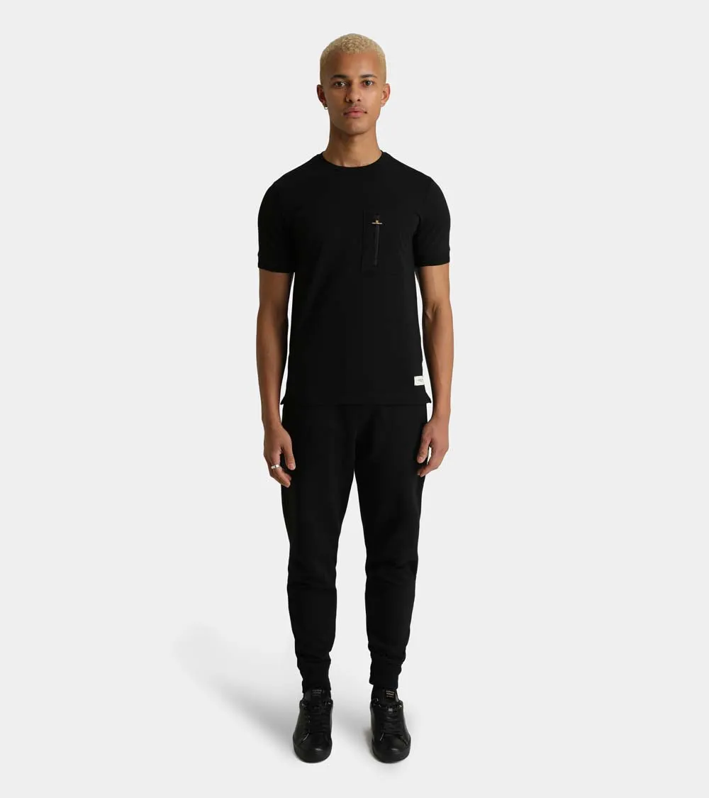 Zip Pocket T-Shirt | Black AHTA231-08